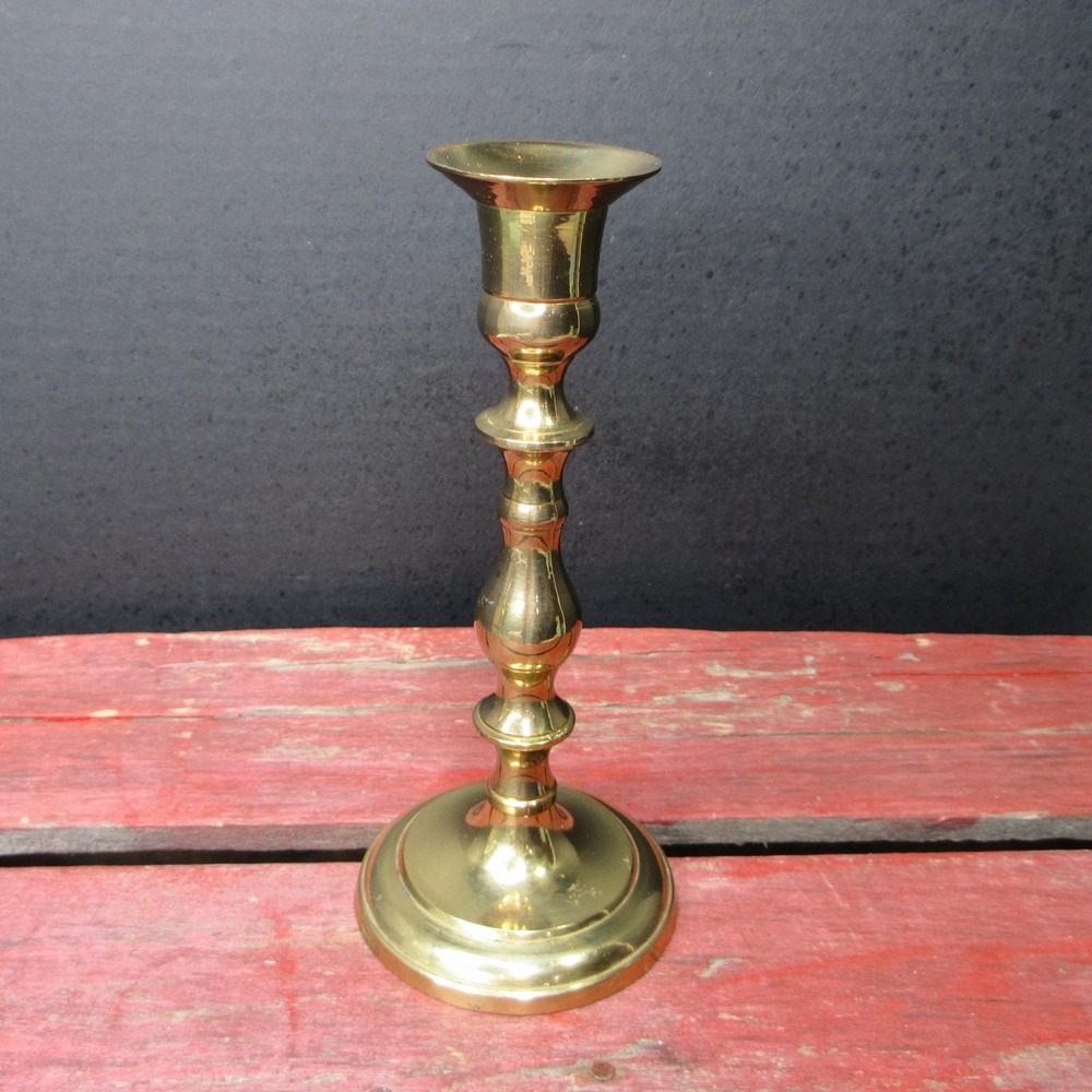 Vintage Solid Brass Candlestick Holder Made in India Taper Candle Metalware